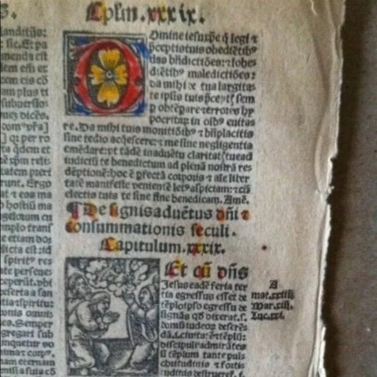 RARE 1529 Life of Christ Authetic Pages Leaf