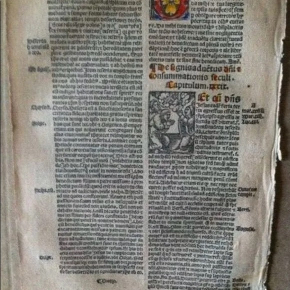 RARE 1529 Life of Christ Authetic Pages Leaf