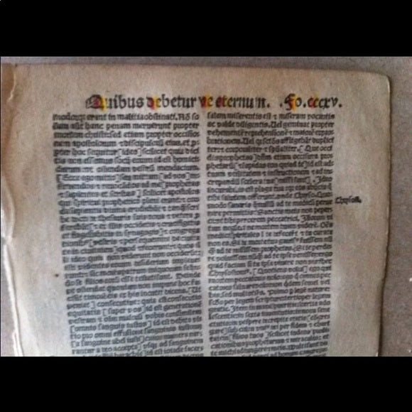 RARE 1529 Life of Christ Authetic Pages Leaf