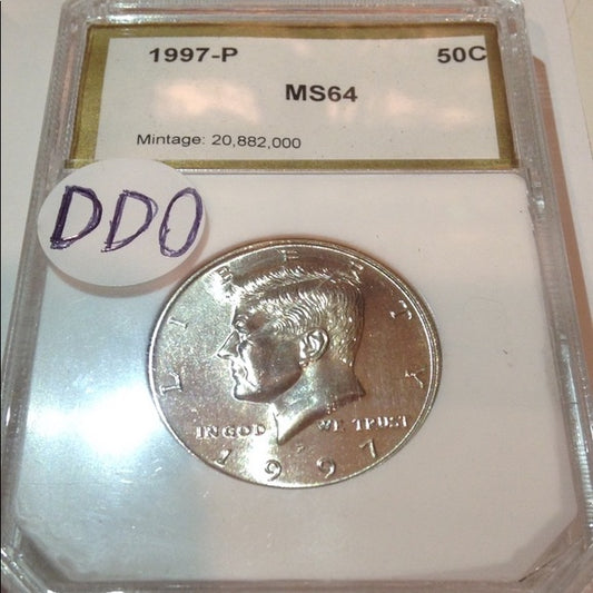 MS64 Rare Double Die DDO Error Kennedy Half $1