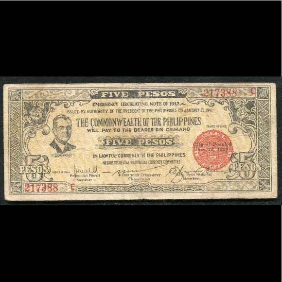 Rare 1942 Philippine “Emergency” Commonwealth Note