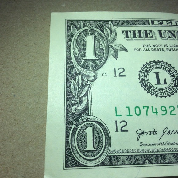 Largely Off Center Error $1 Dollar FRN Bill!