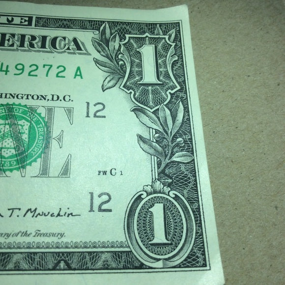 Largely Off Center Error $1 Dollar FRN Bill!