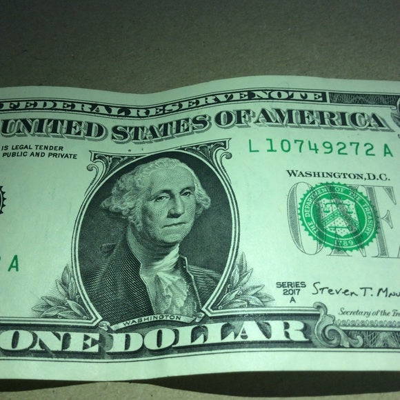 Largely Off Center Error $1 Dollar FRN Bill!