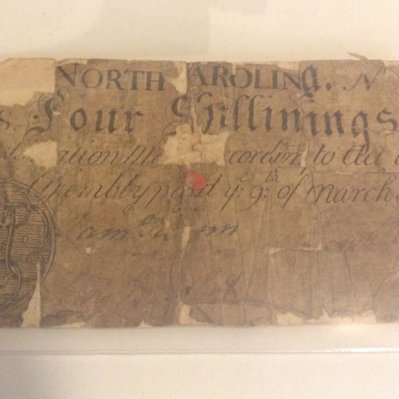 Only 25 Exist~ 1754 North Carolina Colonial Note!