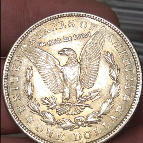 Rare RAINBOW Toned AU 1921 Silver Morgan Dollar!