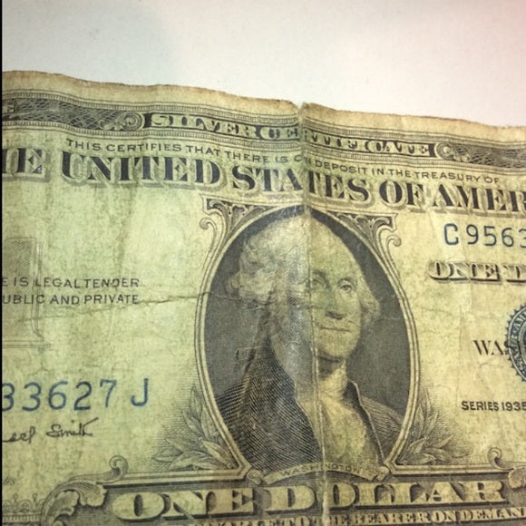 1935 George Washington On Back Offset Print Error!