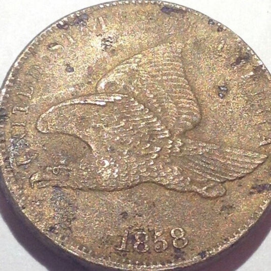 Mint State 1858 Flying Eagle Cent- Full Feathers!