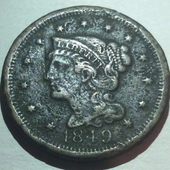 Extremely Fine High Grade 1849 Braided Large Cent!