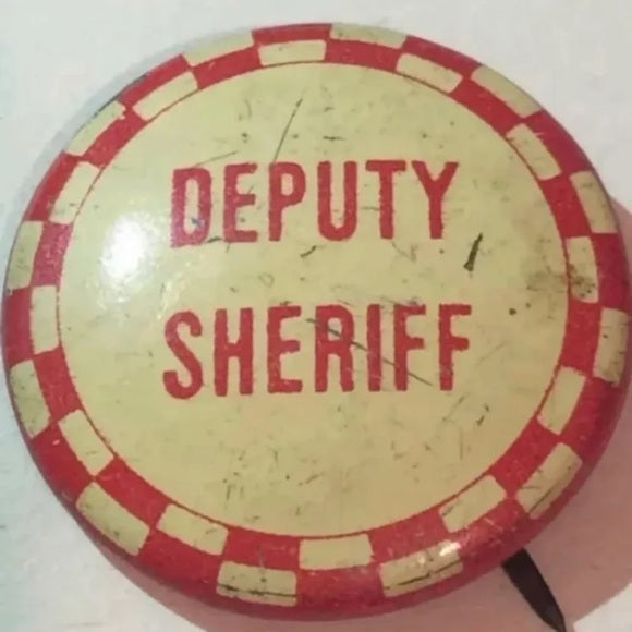 Rare Old 1960’s Deputy Sheriff Metal Pin Badge