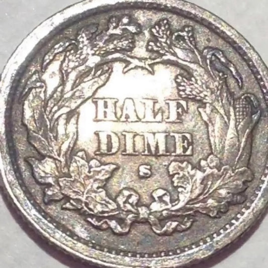 About Uncirculated 1872 S Seated Liberty Half Dime