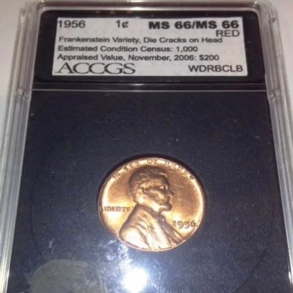 Frankenstein Error MS-66 1956 Wheat-Appraised $200