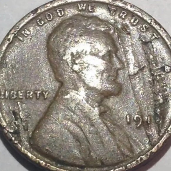 HUGE Lamination Rare Error 1918 Wheat Penny!