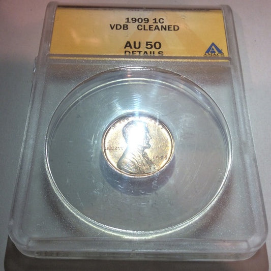 Red Uncirculated AU50 Det. 1909 VDB Wheat Penny!