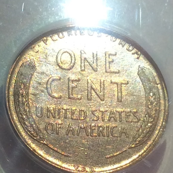 Red Uncirculated AU50 Det. 1909 VDB Wheat Penny!