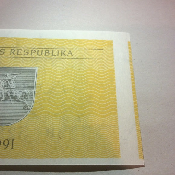 Misaligned Cutting Error Lithuania Talonas Note