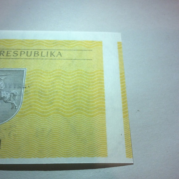 Scarce Misaligned Cutting Error Lithuania Note!