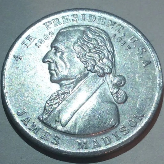 Rare James Madison Silver Color President Token