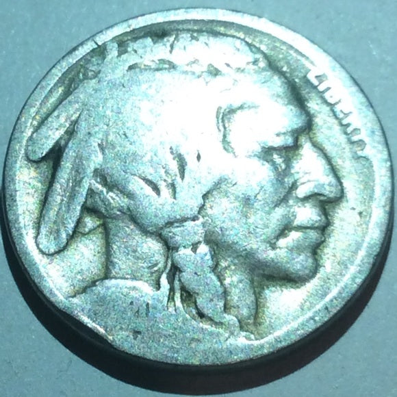 Dime Die Clash Rim Struck On 1920 Buffalo Nickel!