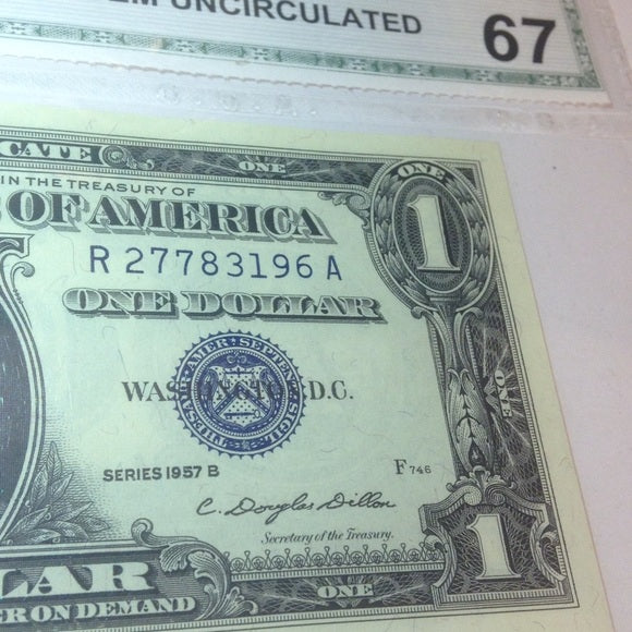 Incredible MS67 Silver Certificate- Unheard Of Grade- $800 Guidebook Value!