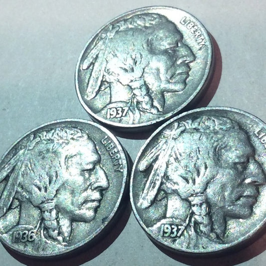 1 Mint State Lusterous High Grade 1930’s Buffalo Nickel~ Full Strike &amp; Full Horn