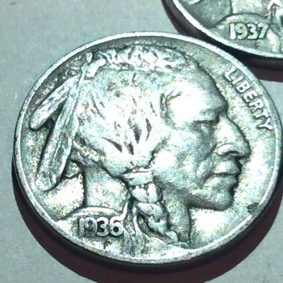 1 Mint State Lusterous High Grade 1930’s Buffalo Nickel~ Full Strike &amp; Full Horn