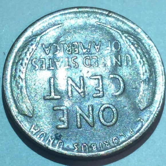 Rare Front Side Image Of Lincoln On Back Side-Massive Struck Through Error Penny