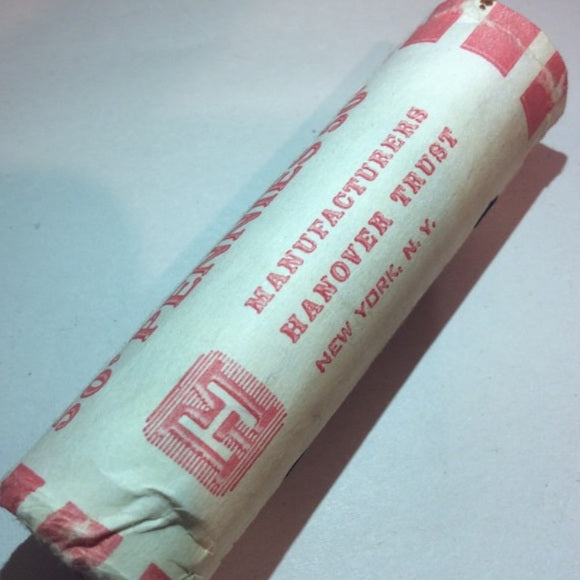 Rare Manufacturers Hanover Trust Unsearched 1929 Wheat Pennies Bank Wrapped Roll