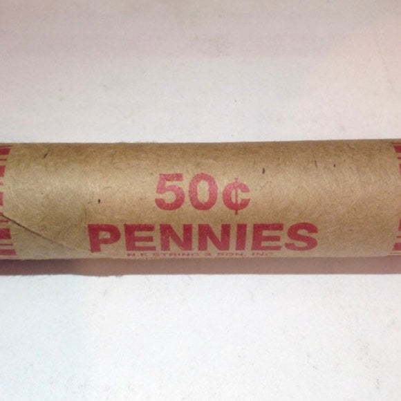 Unsearched Rare 1857 Flying Eagle Penny End- On Bank Wrapped Wheat Penny Roll!