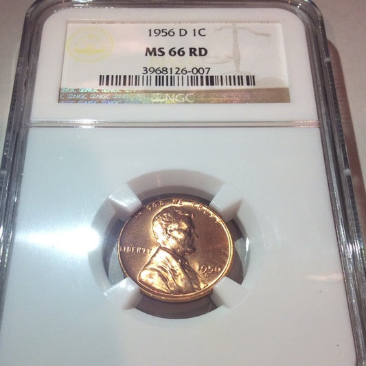 High Tough Grade MS66 1956D Wheat Penny- NGC Professionally Graded- $700 Value!