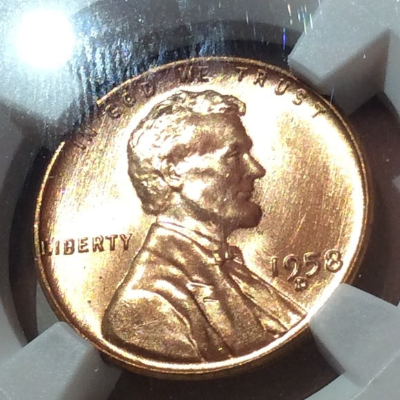 NGC MS66 Last Year Of Mintage 1958D Wheat Penny- NGC Graded- $750 Book Value