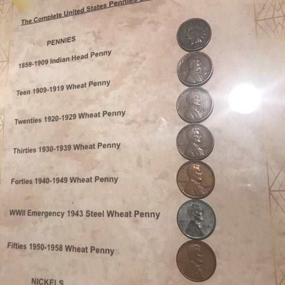 Rare The Complete United States Pennies &amp; Nickels Type Collection- 1901 to 1957!