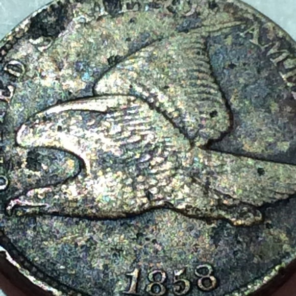 Incredible Full Feathers 1858 High Grade About Uncirculated Flying Eagle Penny!