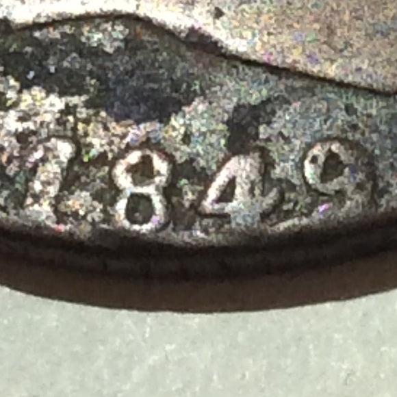 Scarce Overdate Error 4 On Top of a 1- Spain 8 Maravedis 1849 4/1 Coin!