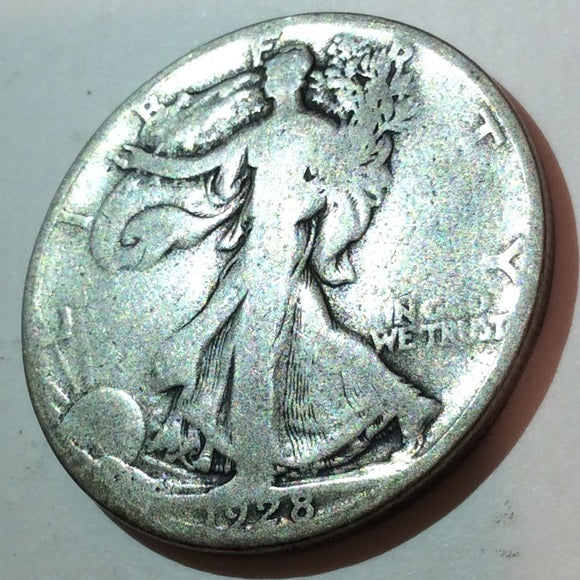 Low Mintage 1928 S Walking Liberty Silver Half Dollar- Only 1.9 Million Minted!