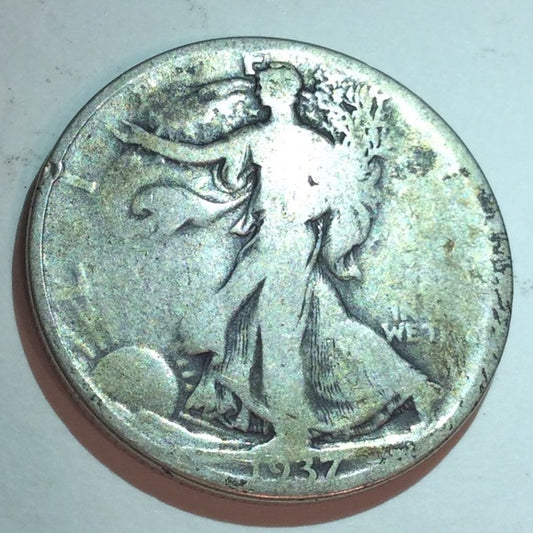 Rare 1937D Low Mintage Walking Liberty Silver Half Dollar- Only 1.6 Million Made