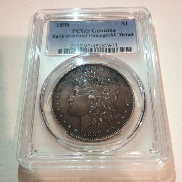 Beautiful 1898 Silver Morgan Dollar PCGS Certified- About Uncirculated Details!