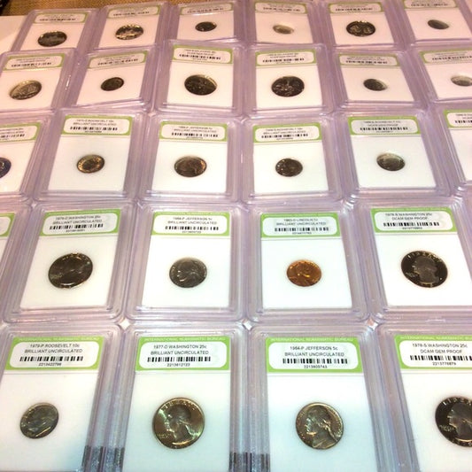 Huge Collection 30 INB Professionally Graded &amp; Slabbed Old 1963 to 1999 US Coins