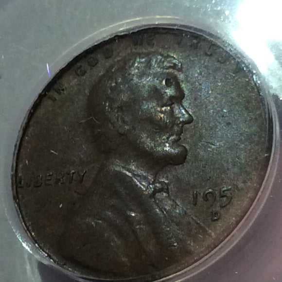 Rare NO 7 in Date! Amazing ANACS Struck Through Grease Error 1957D Wheat Penny!