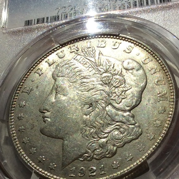 PCGS 1921 About Uncirculated 55 High Grade Silver Morgan Dollar Graded/Certified