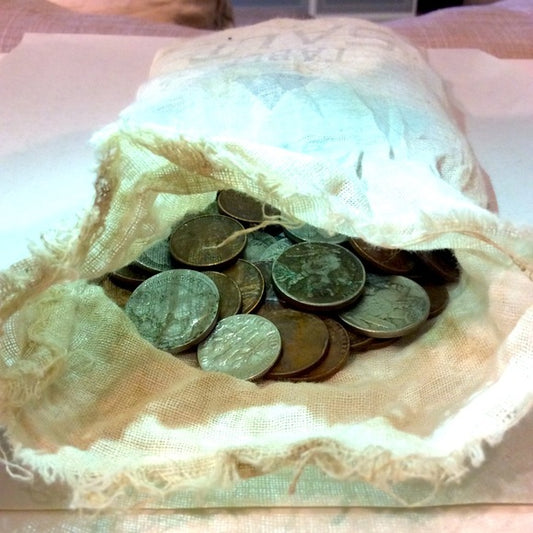 Antique Unsearched 3.58lb Old US Coins In Farmers Bag- ?Silver Or Rare Possible?