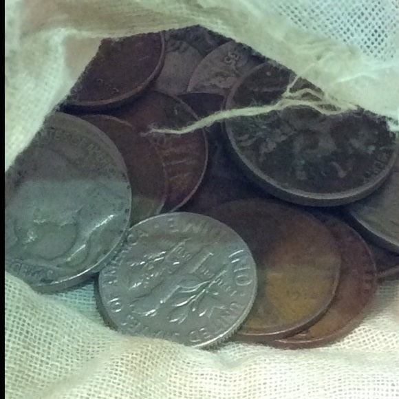 Antique Unsearched 3.58lb Old US Coins In Farmers Bag- ?Silver Or Rare Possible?