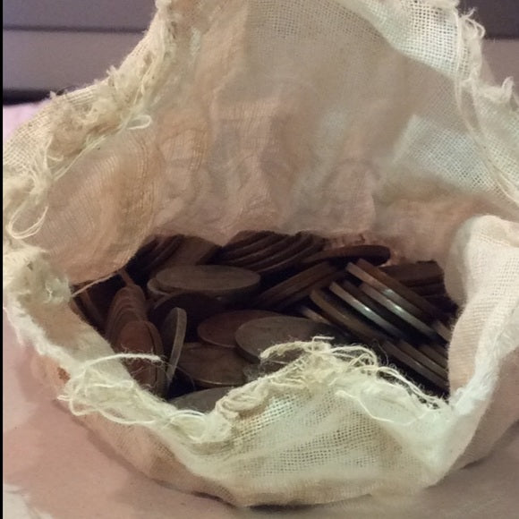 Antique Unsearched 3.58lb Old US Coins In Farmers Bag- ?Silver Or Rare Possible?