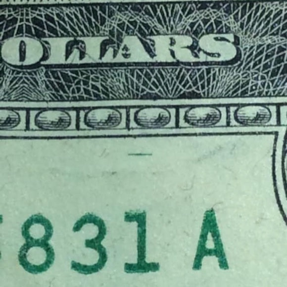 One Of A Kind Double Struck Serial Number 1976 $2 Two Dollar Bill Error Note!