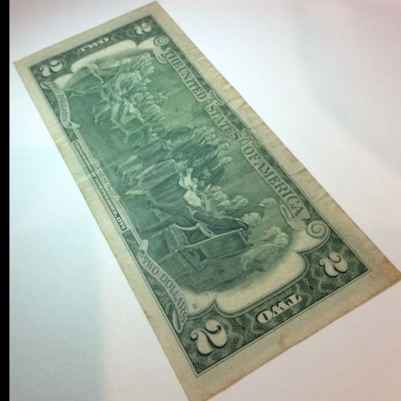 One Of A Kind Double Struck Serial Number 1976 $2 Two Dollar Bill Error Note!