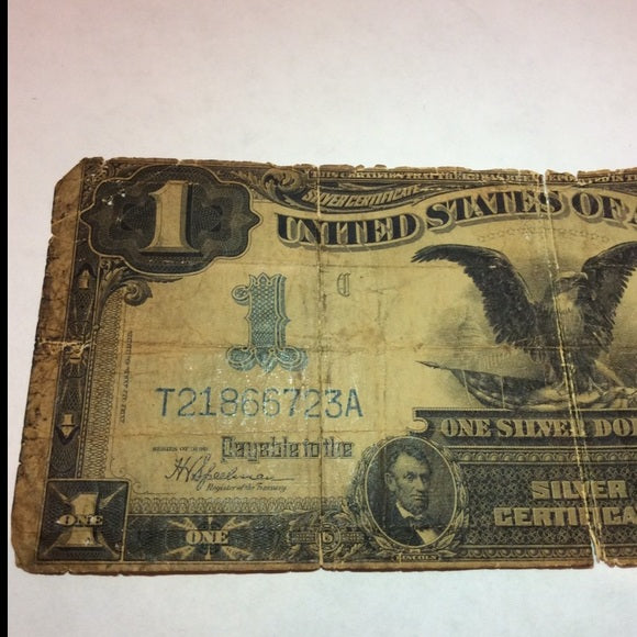 Early 1899 $1 Black Eagle Silver Certificate- Signatures Cole Joana 1918 Germany