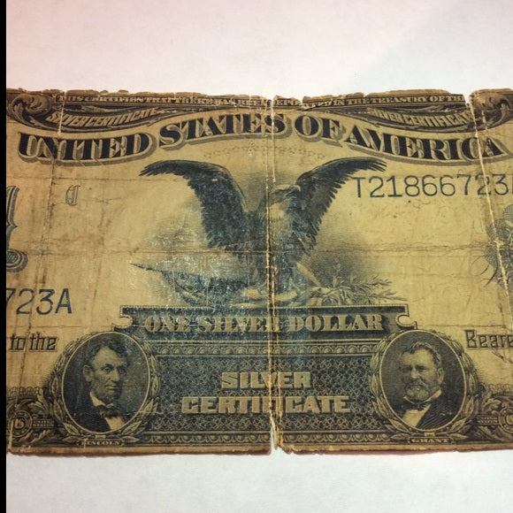 Early 1899 $1 Black Eagle Silver Certificate- Signatures Cole Joana 1918 Germany