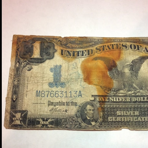 Better Condition Early 1899 $1 Black Eagle Silver Certificate-Scarce 1800’s Note