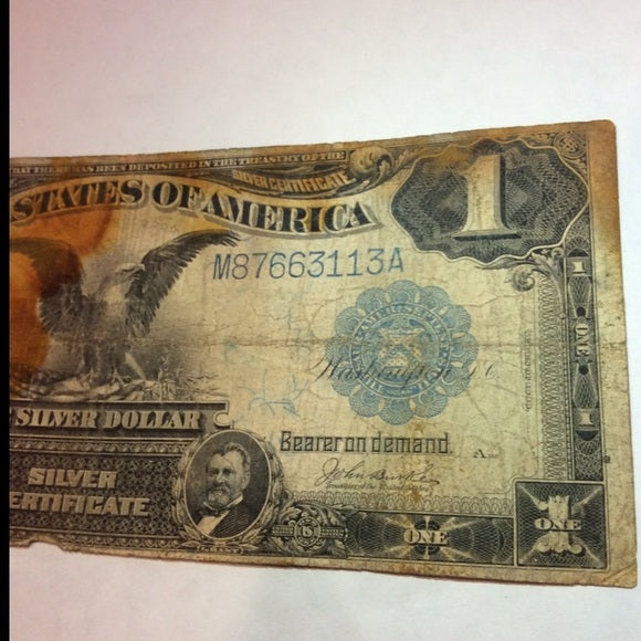 Better Condition Early 1899 $1 Black Eagle Silver Certificate-Scarce 1800’s Note