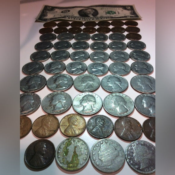 Big 60+ Old US Coins &amp; Currency Collection- Old US Coins From 1909 to 1979